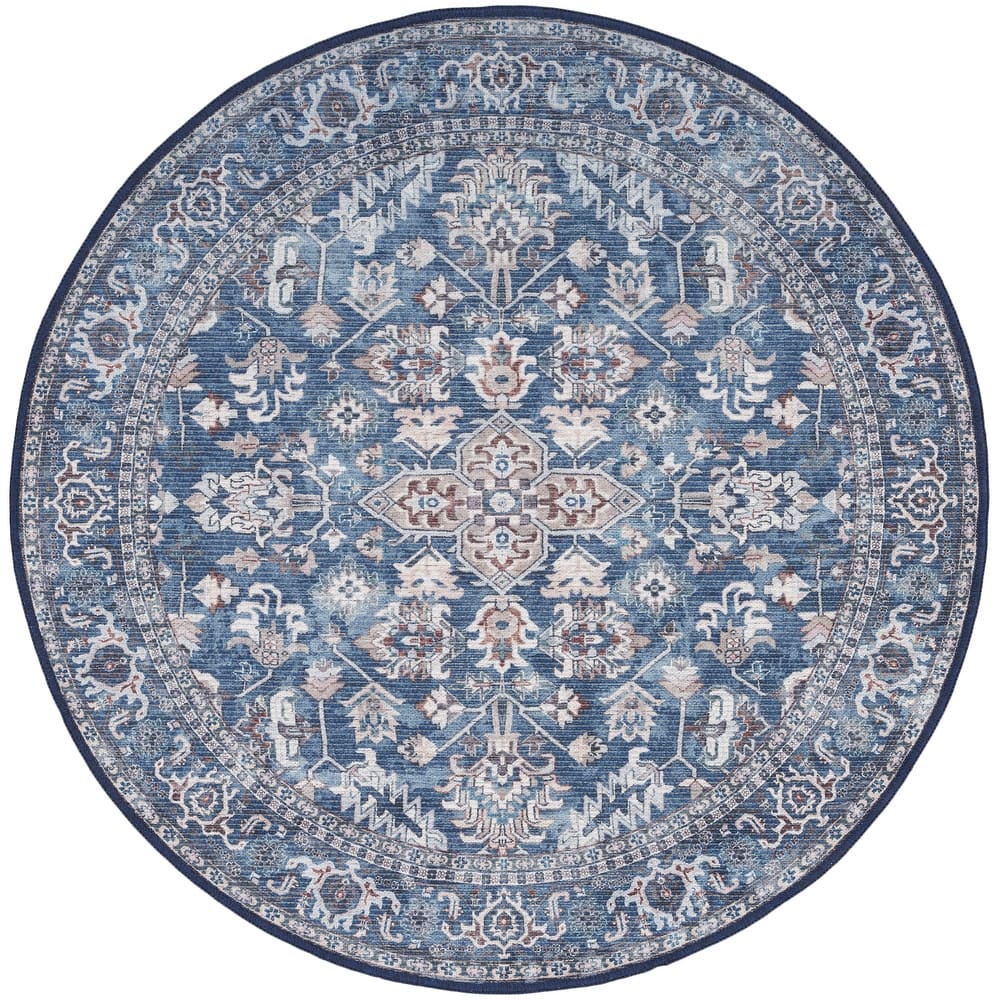 New Concept Washables Vintage Medallion Machine Washable Area Rug