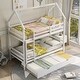 preview thumbnail 12 of 16, House and Chimney Design Pine Wood and MDF Twin over Twin House Bunk Bed with Trundle and Chimney Design