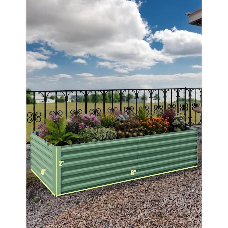 Galvanized Raised Garden Bed, Deep Root Planter Box for Vegetables, Flowers