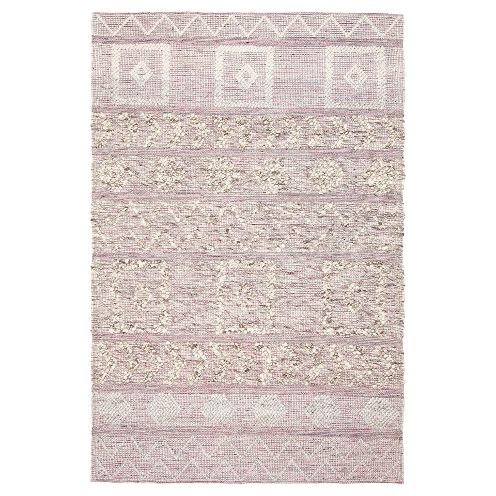 ECARPETGALLERY Braid weave Sienna Grey Wool Rug - 6'1 x 9'4