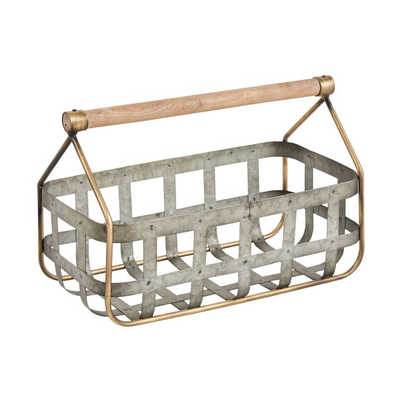 Elk Home Catcliffe Galvanized Metal 14 Inch Wide Basket