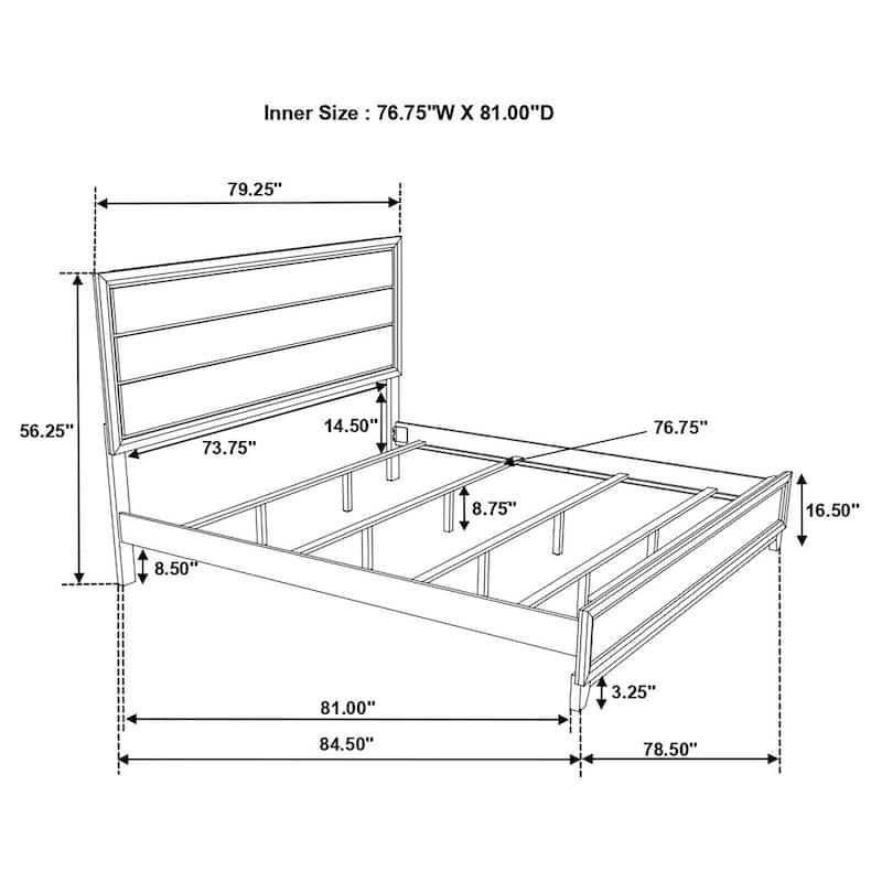 Watson Transitional Wood Panel Bed Grey Oak