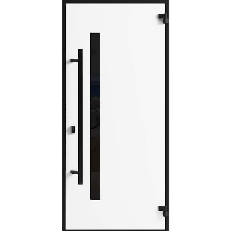 Front Exterior Prehung Steel Door Ronex 0162 Red Oak Entry Metal Painted W36xH80 Left hand Inswing