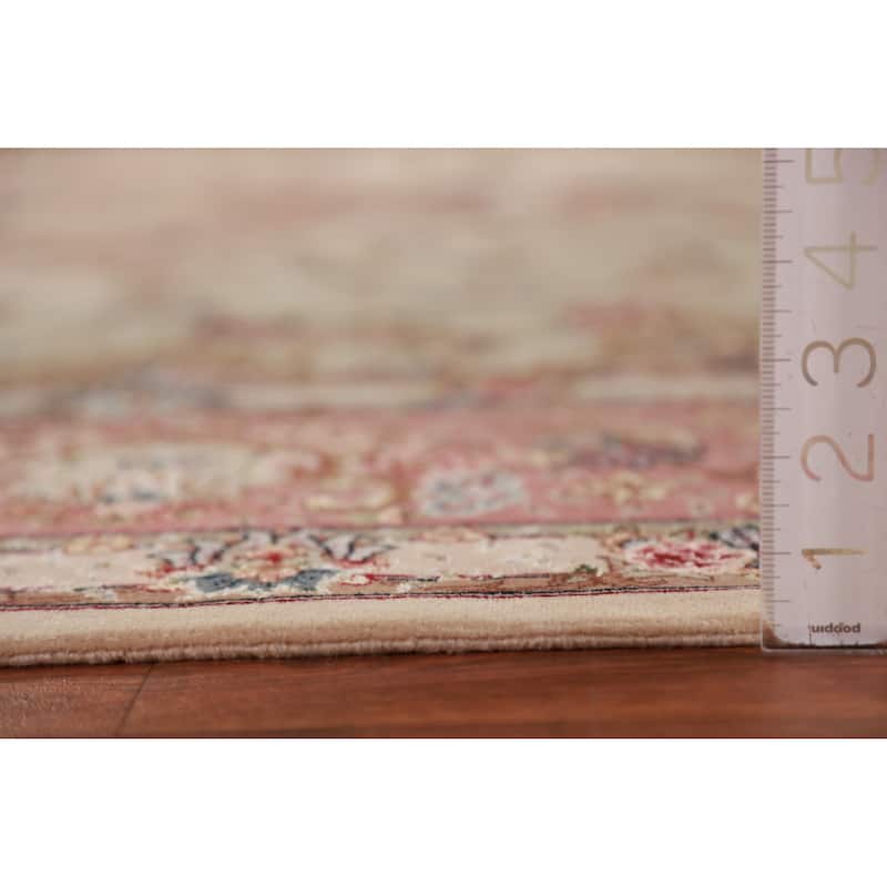 Vegetable Dye Tabriz Chinese Area Rug Handmade Wool And Silk Carpet - 8'0"x 9'11"