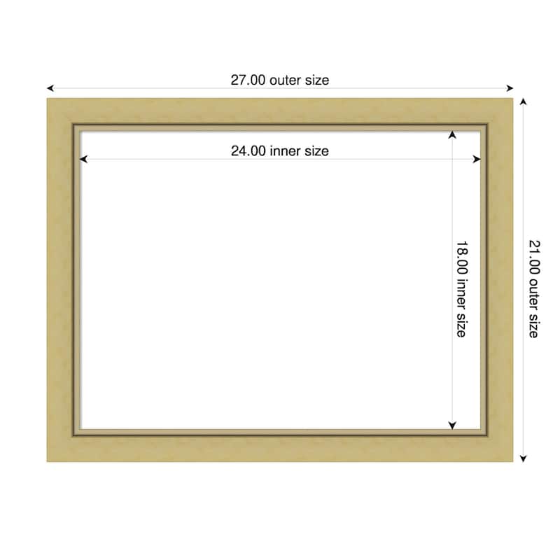 Amanti Art Landon Gold Narrow Framed Dry Erase Magnetic Board - 27 x 21 in