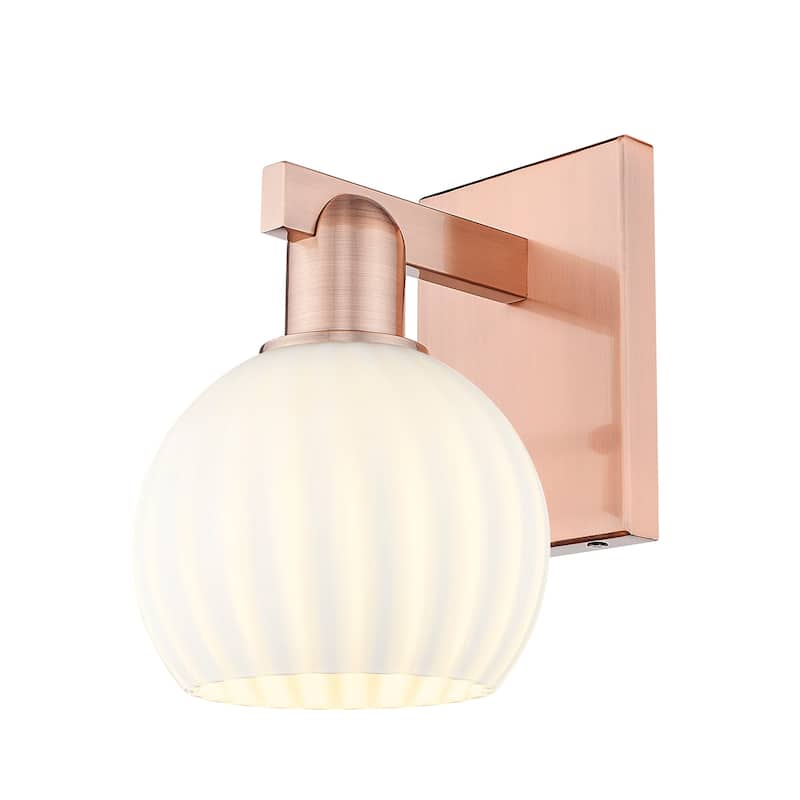 Innovations Lighting 716-1W-10-6 White Venetian Sconce White Venetian - Antique Copper / White Venetian