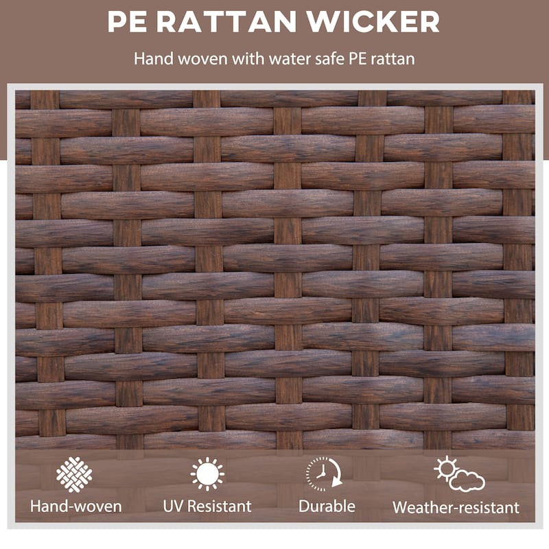 Outdoor Rattan Rocking Chair with Thick Cushions and Steel Frame for Garden Porch or Deck - 34.25" W x 28.25" D x 36.5" H