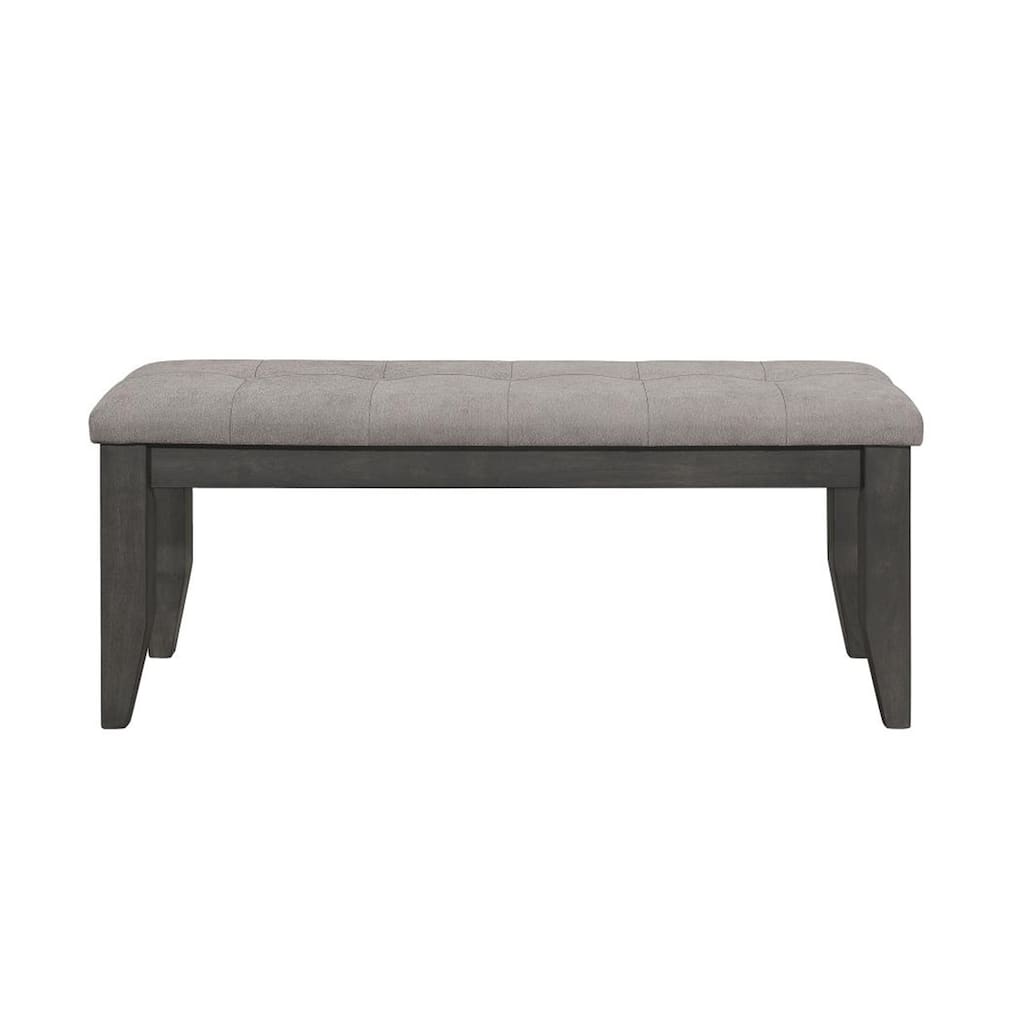 Fabric Upholstered Dining Bench in Dark Grey Finish