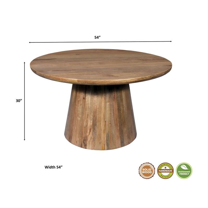 Ava 54" Round Solid Wood Dining Table