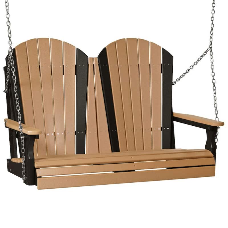 Poly Lumber Adirondack Swing - 4' - Cedar & Black