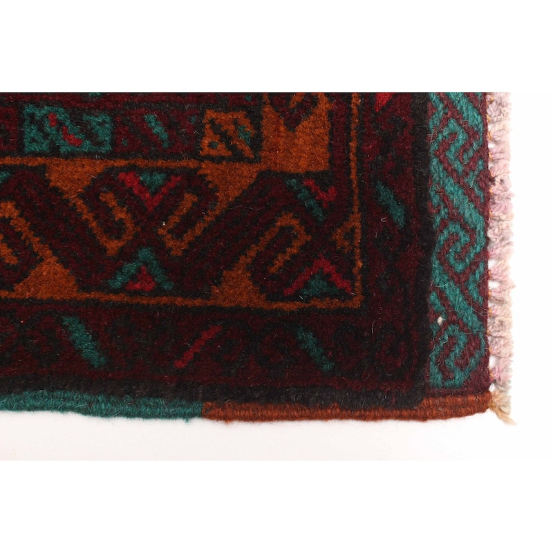 ECARPETGALLERY Hand-knotted Teimani Dark Red Wool Rug - 2'6 x 4'2