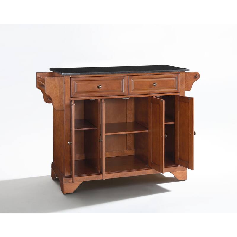 Full Size Kitchen Island Cart with Granite Top & Storage - Portable Kitchen Furniture
