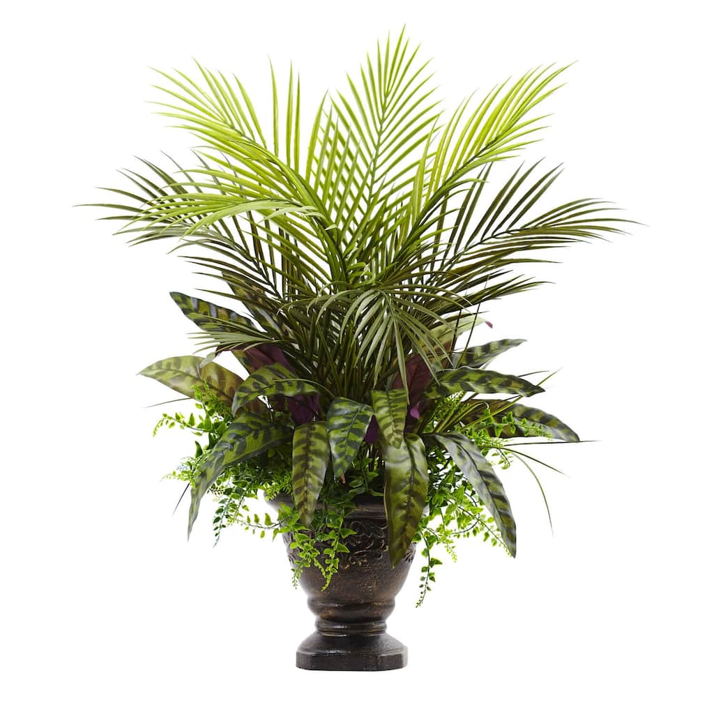 Southwestern Sanctuary Plant Arrangement - 27" Tropical Decor, Indoor Planter, Decorative Accent, Home Office Gift - 2.25ft.