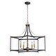 preview thumbnail 1 of 2, Wellington 5-light 30" Wide Steel Pendant - oil rubbed bronze / antique brass oil rubbed bronze / antique brass