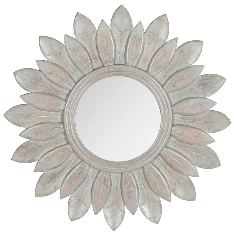 SAFAVIEH Leandra Grey Sunburst 30-inch Decorative Mirror - 30" x 30" x 0.8" - 30Wx30Dx1H