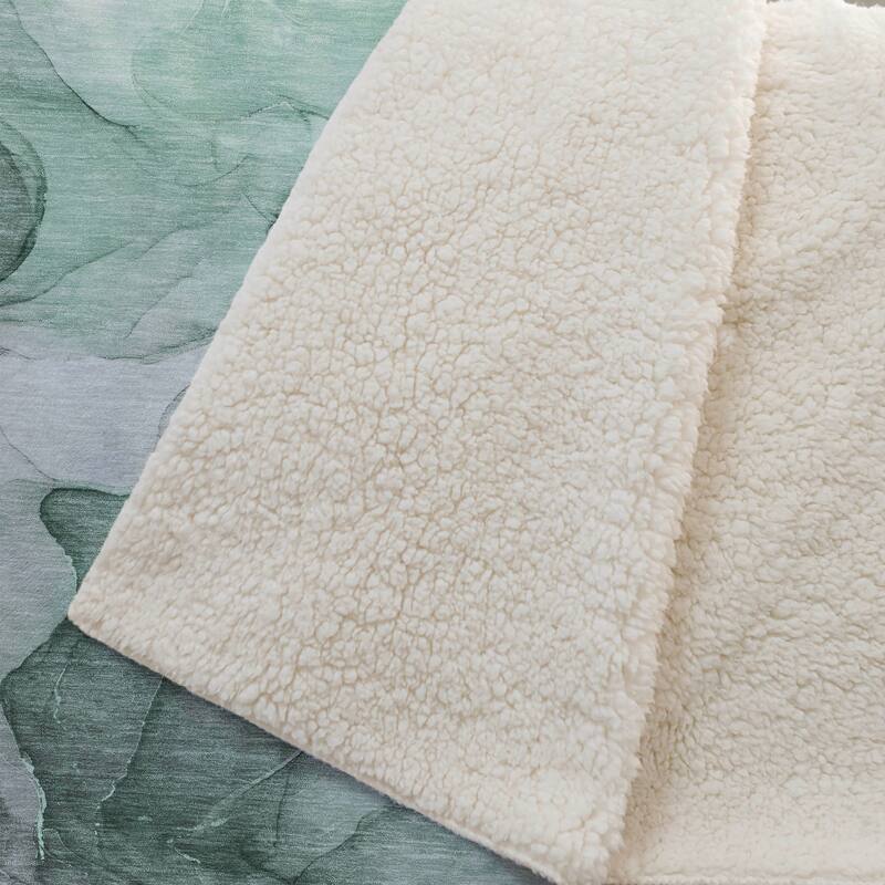Premium Machine Washable Abstract Contemporary Sherpa Throw Blanket