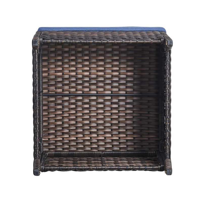 Outdoor Furniture Wicker Ottoman Patio Rattan Ottomans