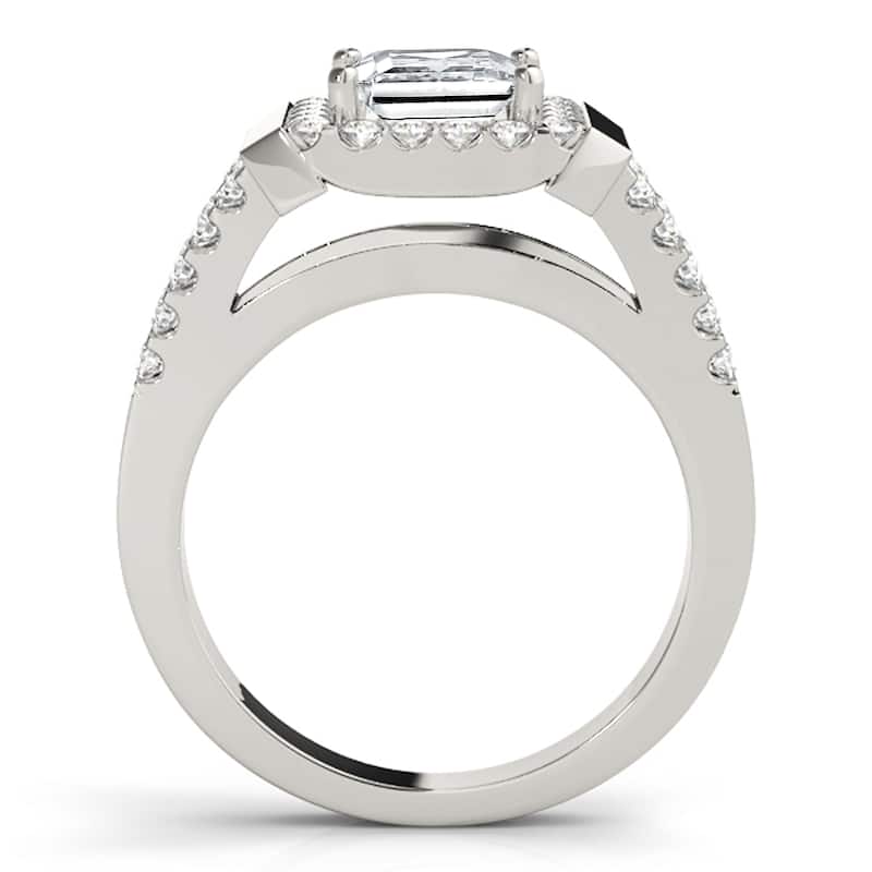 Auriya 14k White Gold Lab Grown Princess Diamond Halo Engagement Ring 0.50 to 5.00 ct. tw. (F-G VS)