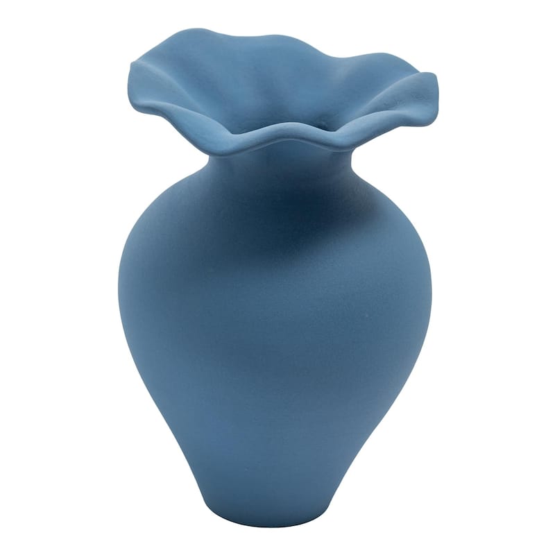 NADAAL STUDIOS Ellison, Large Vase Handcrafted Terracotta, Blue - 8.27 X 8.27 X 12.4