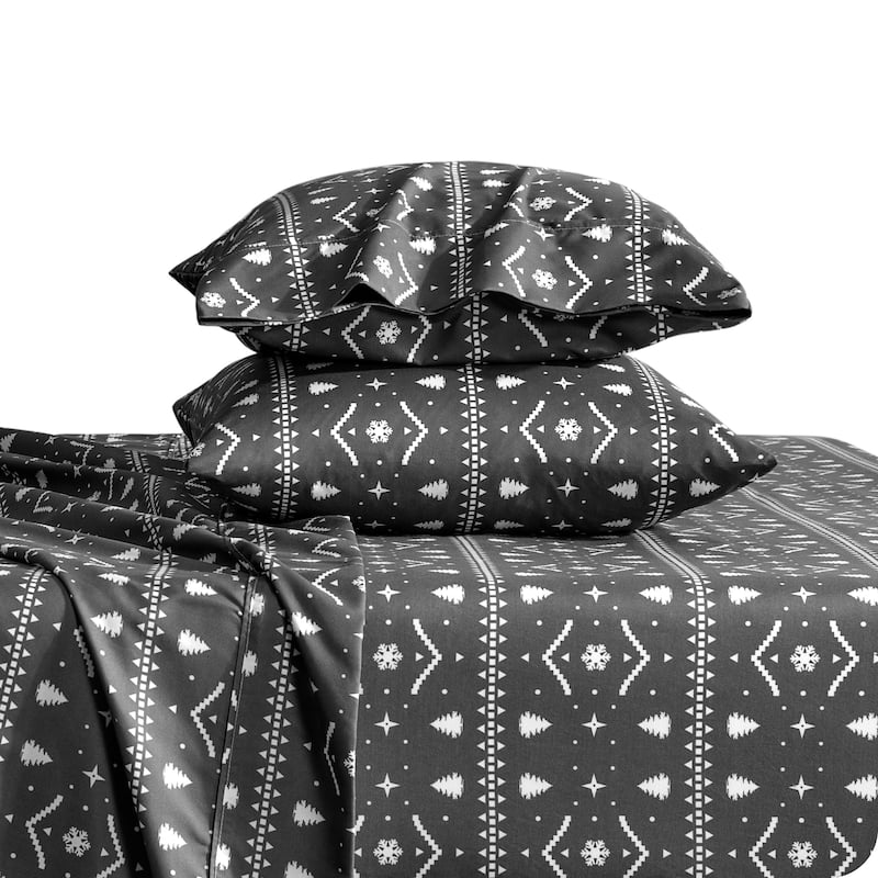 Bare Home Double Brushed Deep Pocket Printed Sheet Set