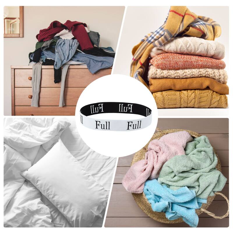 Bed Sheet Organizer Bands 325x40mm Storage Bands, White, FULL - White
