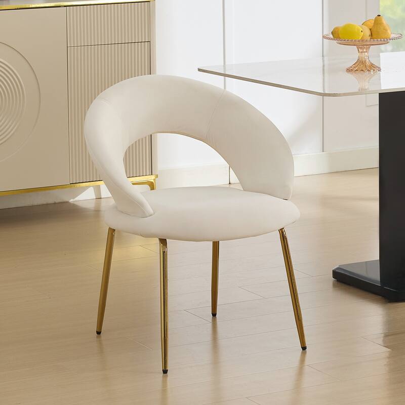 Set of 1 Velvet Fabric Dining Chairs