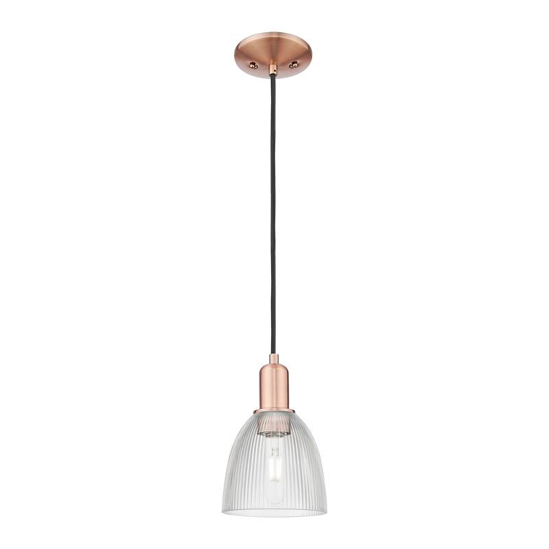 Innovations Lighting Endless Possibilities Arcadia - Castile - 1 Light 6" Cord Hung Mini Pendant - Clear/Antique Copper