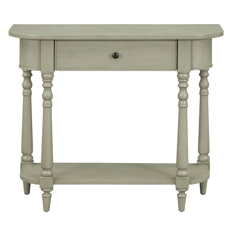 36 Inch Wood Console Table with Drawer and Shelf for Entryway