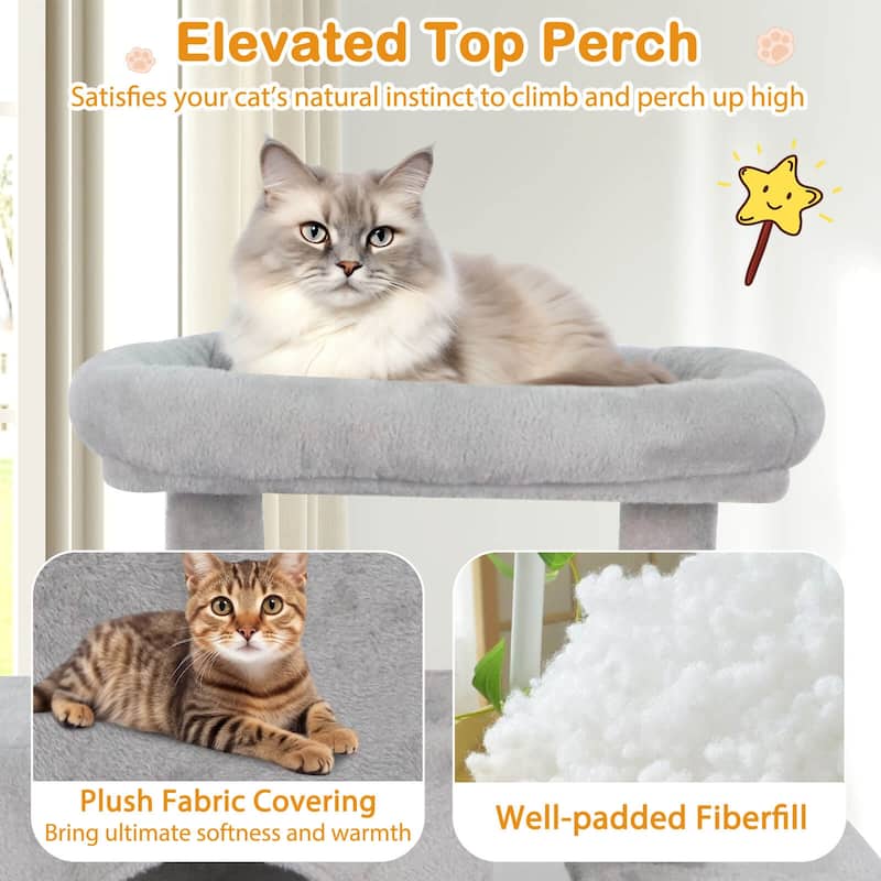 Costway 70” Large Cat Tree for Indoor Cats with Plush Top Perch, Dual - See Details