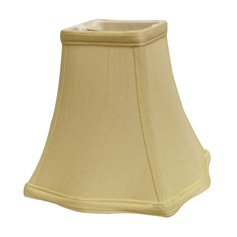 Fancy Square Lampshade - Slant Softback Shade with Washer Fitter - Antique White Home Decor - 13