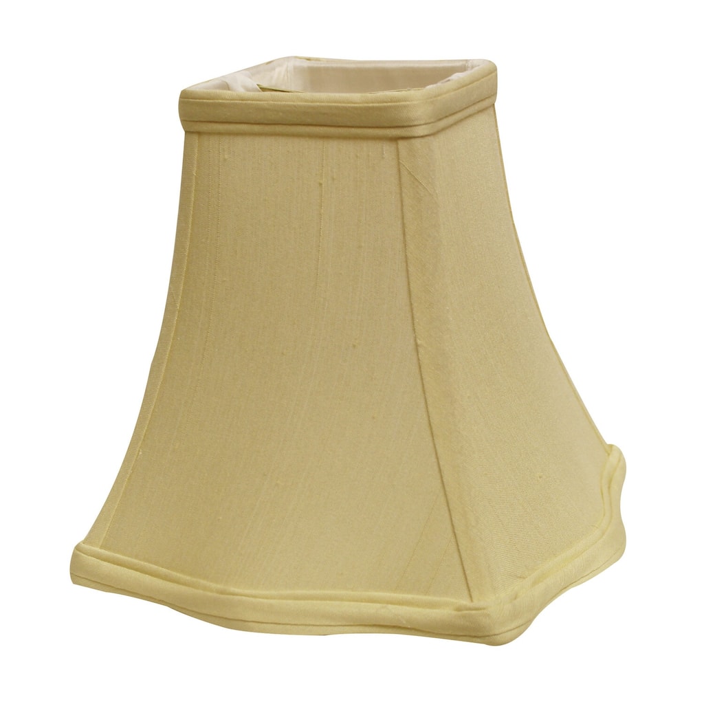 Fancy Square Lampshade - Slant Softback Shade with Washer Fitter - Antique White Home Decor - 13
