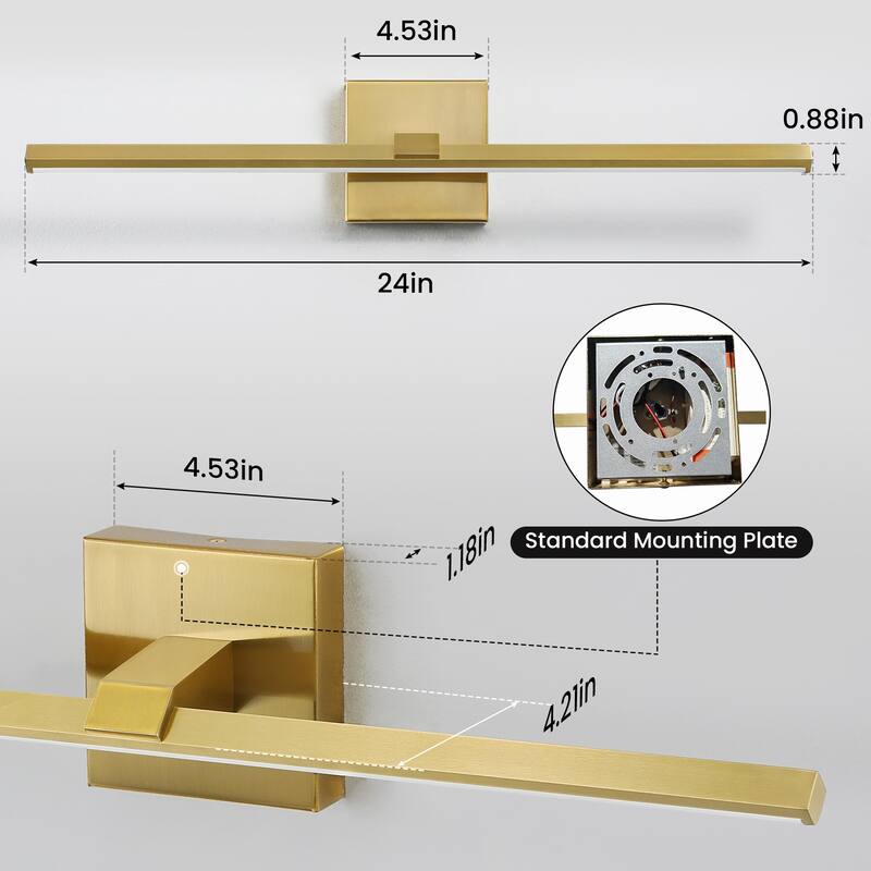 Modern Vanity Lighting Fixtures 24/32/39'' Bathroom Vanity Lights Over Mirror Wall Sconce for Bathroom