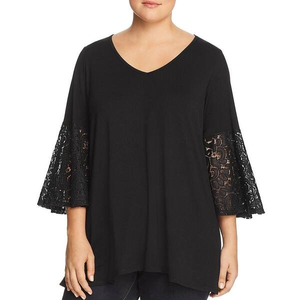 Shop Status By Chenault Womens Plus Top Lace V Neck Overstock