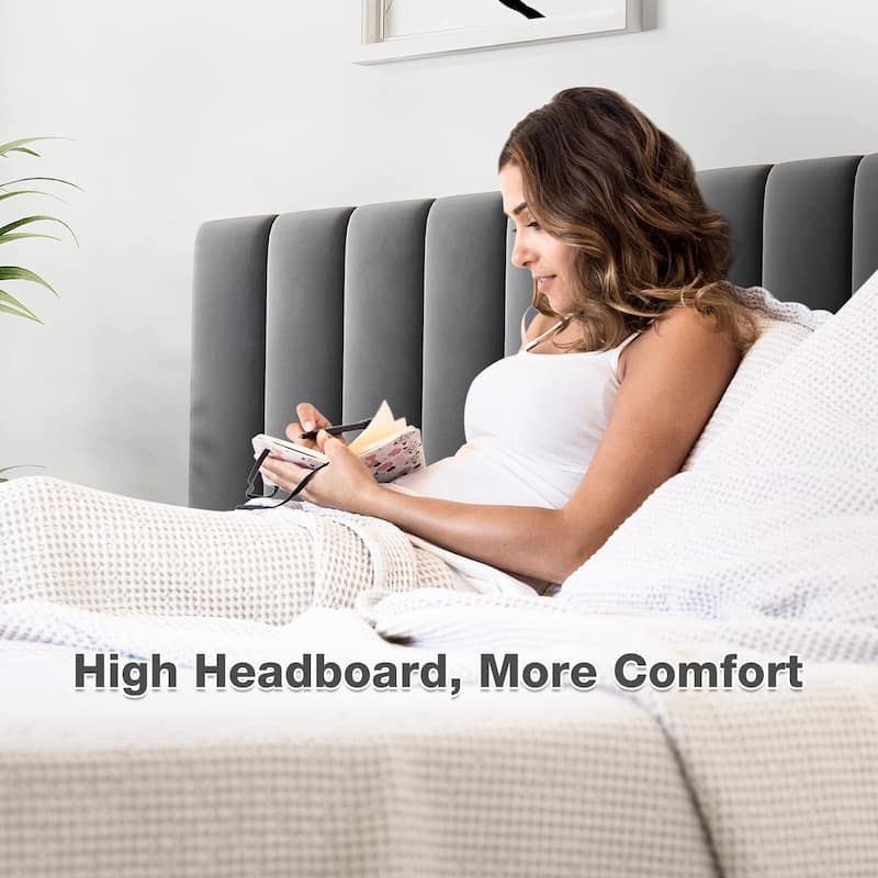 Bed Frame with Adjustable Headboard