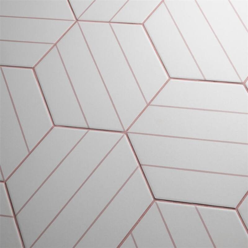 Merola Tile Porto Savona Hex Rose 8-5/8" x 9-7/8" Porcelain Floor and Wall Tile
