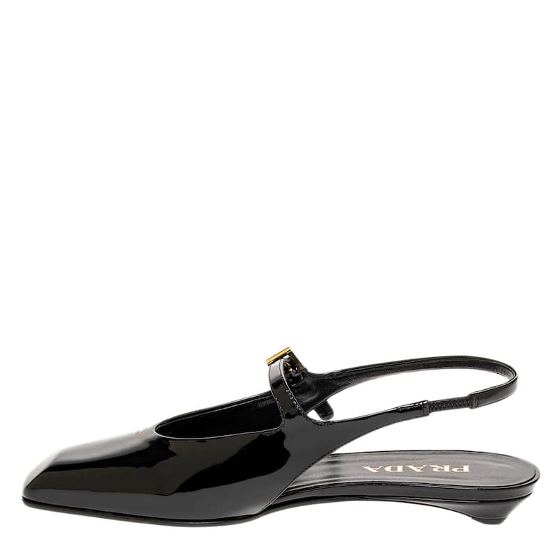 Prada Patent Leather Slingback Ballerinas