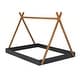 preview thumbnail 5 of 14, Full Size Tent Floor Bed with Triangle Structure, Black+Brown