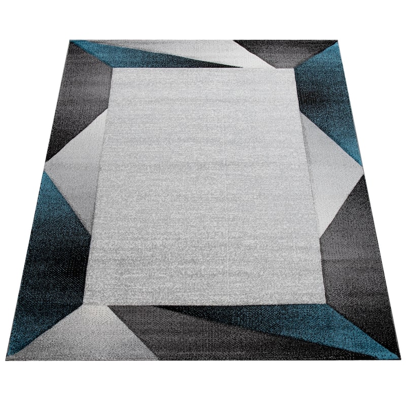 Designer Area Rug modern geometric Pattern and Contour Cut in different Colors