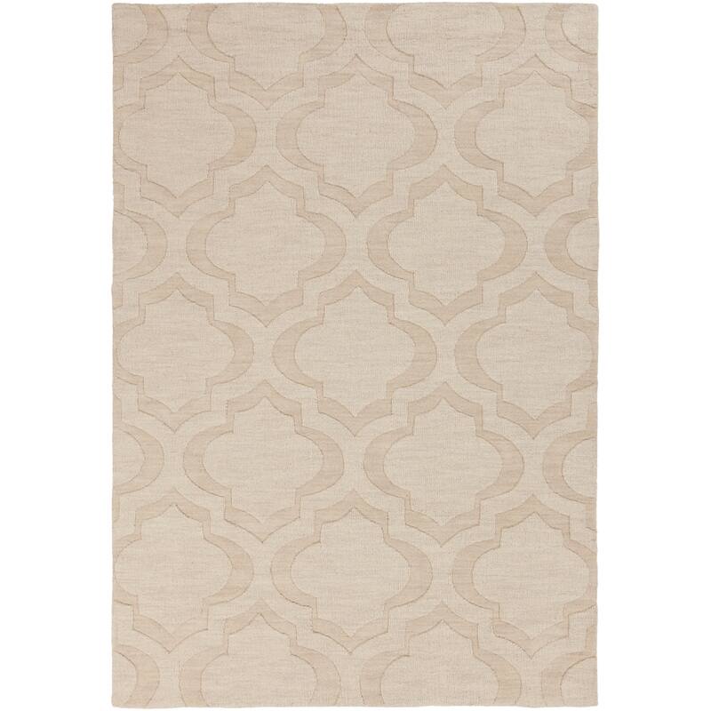 Hand-Woven Ali Tone-on-Tone Moroccan Trellis Wool Rug (9' x 12')