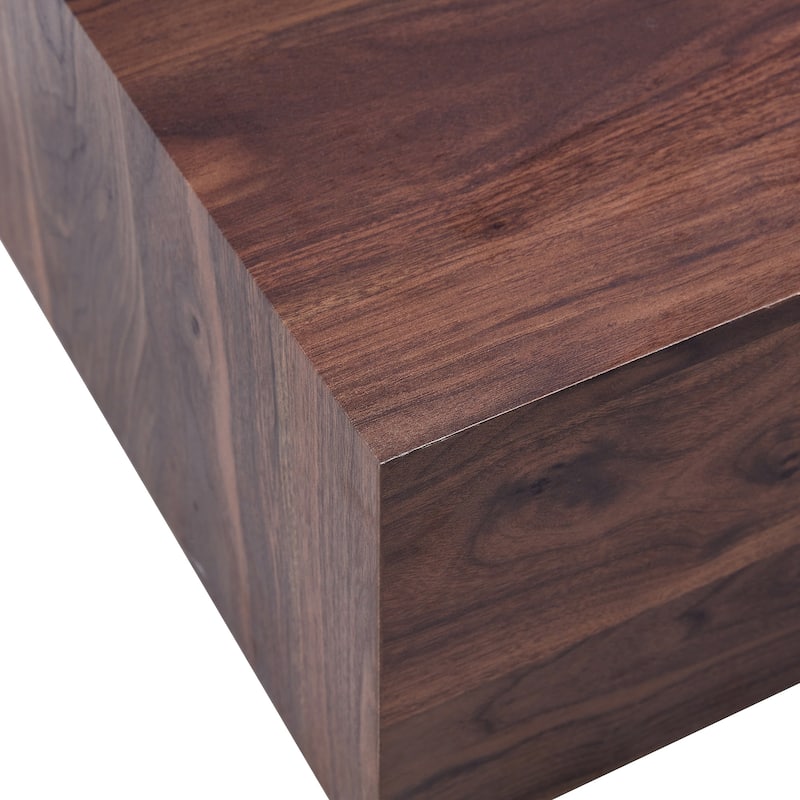 Roomfitters MDF Coffee Table with Walnut Grain Finish, 39.3"x23.6"x12" Rectangular Modern Accent Table for Home, Walnut