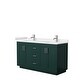 preview thumbnail 48 of 114, Miranda Double Vanity Set, Cultured Marble Top, No Mirror 60-Inch Double - Green, Nickel Trim, White Cultured Marble Top