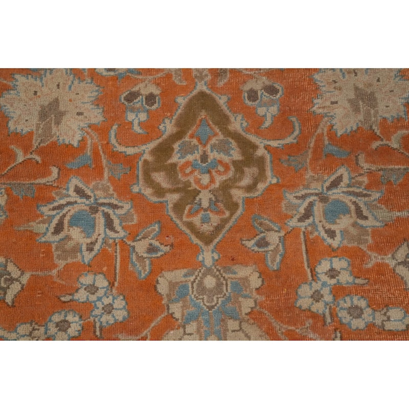 Hand Knotted Oriental 100% Wool Carpet Traditional Floral Oranges & Rust Najafabad Area Rug - 13' 7'' X 9' 6''