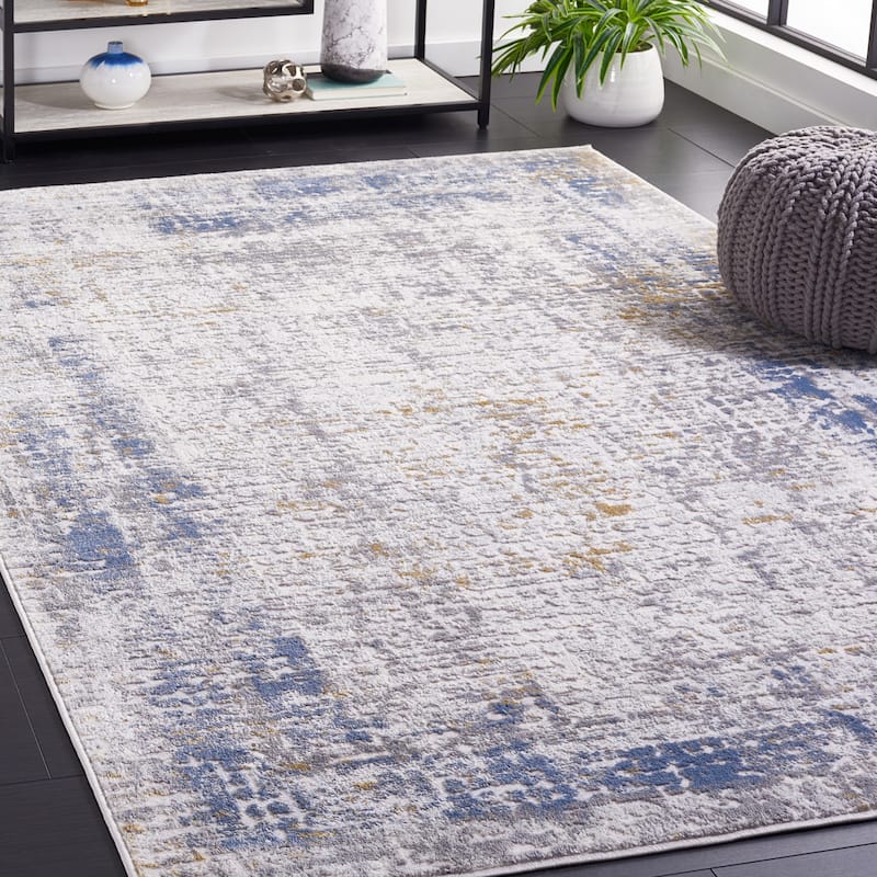 SAFAVIEH Palma Felicie Modern Abstract Rug - 5'3" x 7'6" - Beige/Light Blue
