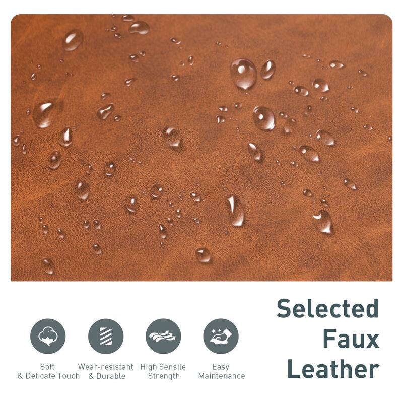 Modern Square PU Leather Bar Stool with Metal Frame