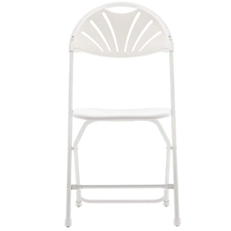 BTEXPERT White Plastic Folding Chair Steel Frame Commercial High Capacity Event Chair Lightweight Wedding Party Set of 8