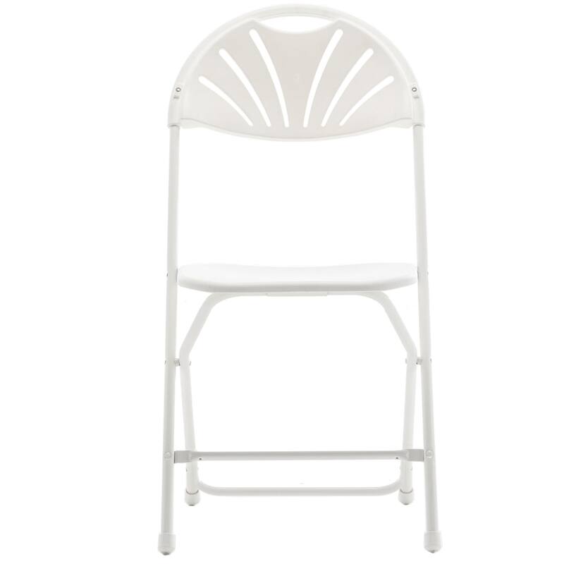 BTEXPERT White Plastic Folding Chair Steel Frame Commercial High Capacity Event Chair Lightweight Wedding Party