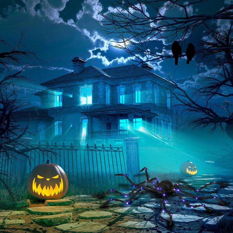 3.25" Outdoor Halloween Decoration, Light-up Oversized Spider Halloween Prop with Light Up Bendable Legs