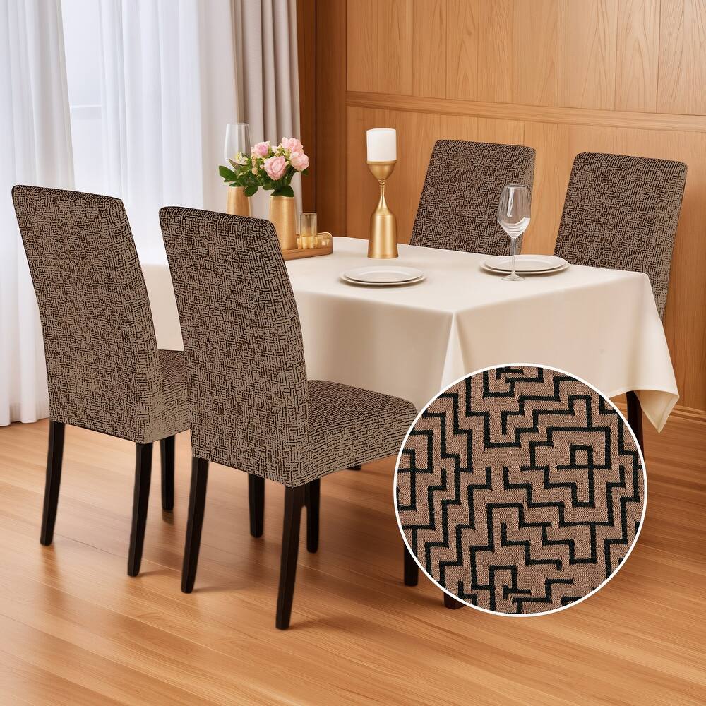 Stretch Jacquard Spandex Chair Covers 4 Pieces - 18x18x24 Inch