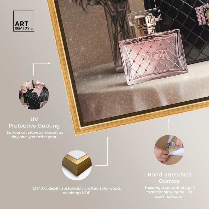 Delicate Purse and Perfume Canvas by Art Remedy