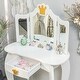 preview thumbnail 20 of 25, Girls Vanity Table with Mirror and Drawer